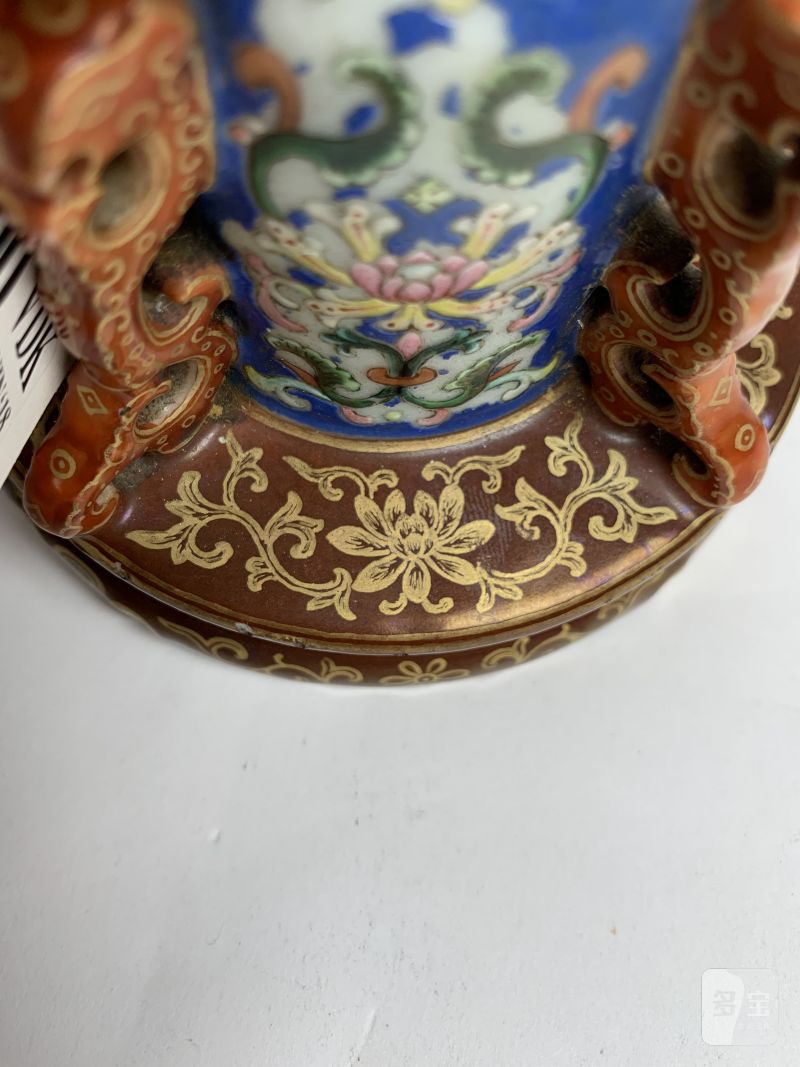 清乾隆 粉彩宝相花卉纹帽架 - 图10
